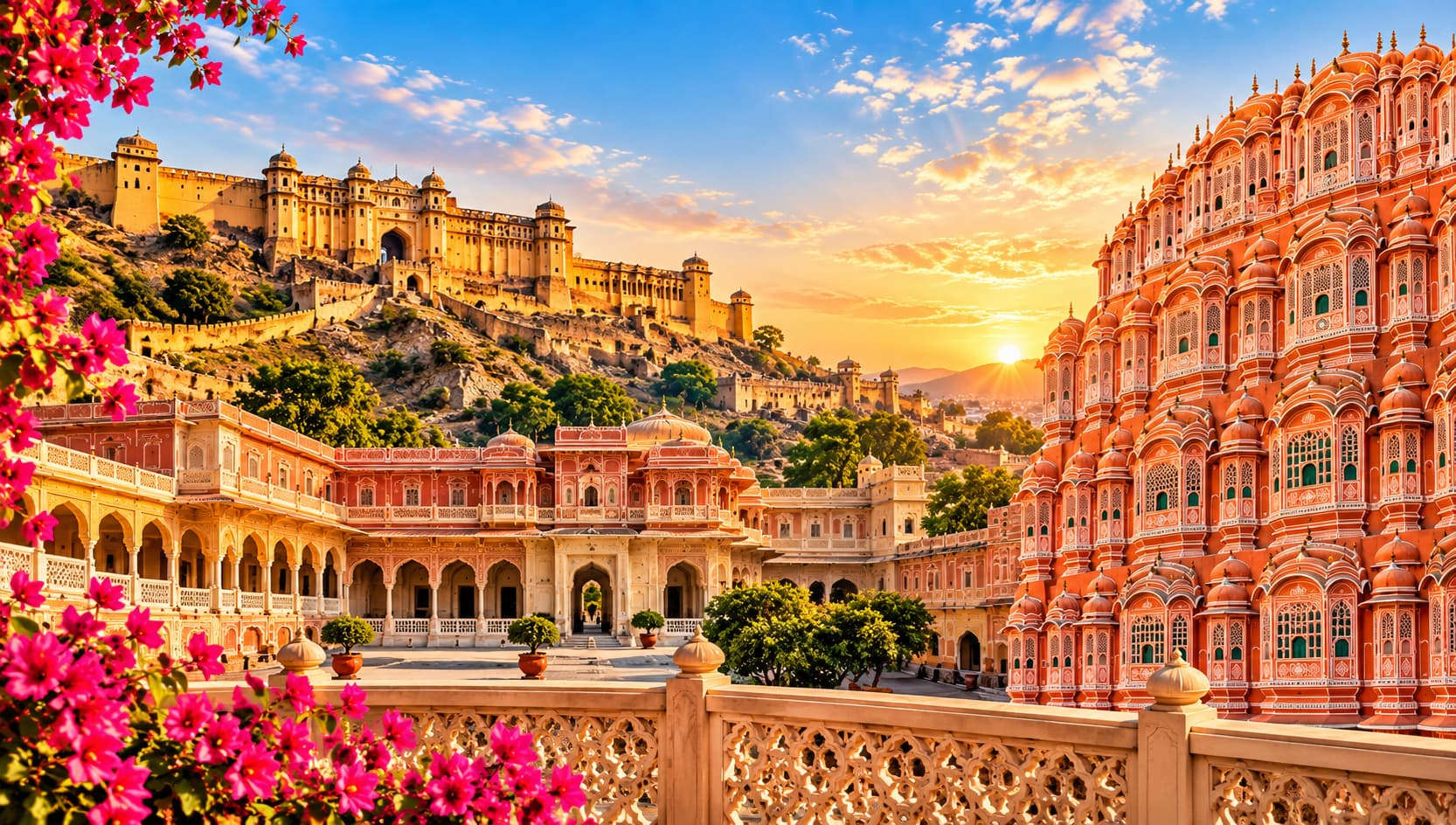 Amer Fort ramparts and courtyards in Jaipur